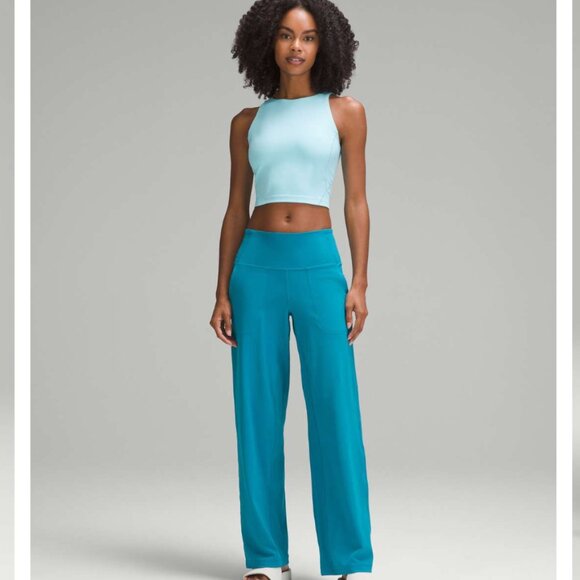 Lululemon Align High-Rise Wide-Leg Pants Sz 4 Blue Baggy Full Length - Picture 1 of 10